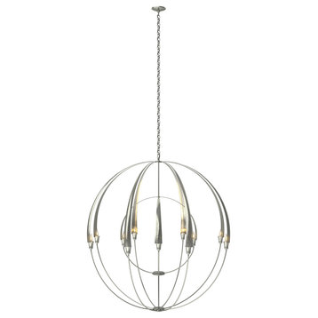 Double Cirque Large Scale Chandelier, Sterling Finish