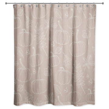 Dusty Rose Fall Pattern 71x74 Shower Curtain