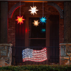 LED Rope Light American Flag Motif - Outdoor Rope And String Lights