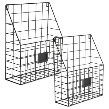 DII Farmhouse File Basket, Set of 2 Black