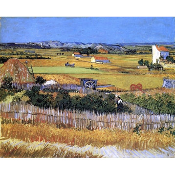 Vincent Van Gogh A Harvest Landscape With Blue Cart Wall Decal