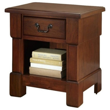 Catania Modern / Contemporary Wood Nightstand in Brown Finish