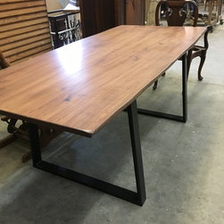 Custom Iron and Live Edge Dining Table - Products