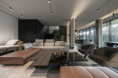 Inspiration for a contemporary living room remodel in Moscow