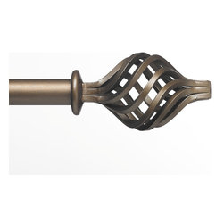 Custom Wrought Iron Drapery Hardware - Lantern Bronze Bronze - Window Treatment Accessories