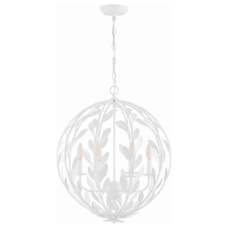 Crystorama Lighting Group 506 Broche 6 Light 21"W Taper Candle - Matte White