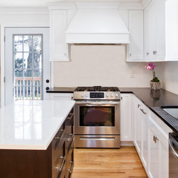 Small Transitional White Kitchen in Clifton, NJ.