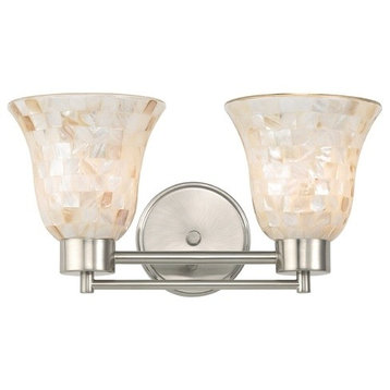 Bathroom Light with Mosaic Glass Glass in Satin Nickel Finish