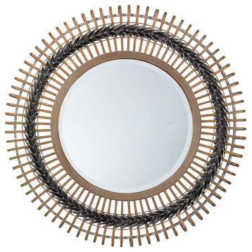 Grove Bamboo Braided Mirror, Gray