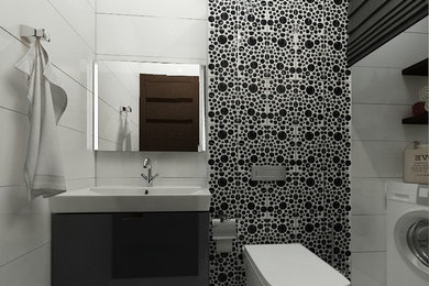 サンクトペテルブルクにあるコンテンポラリースタイルのおしゃれな浴室の写真