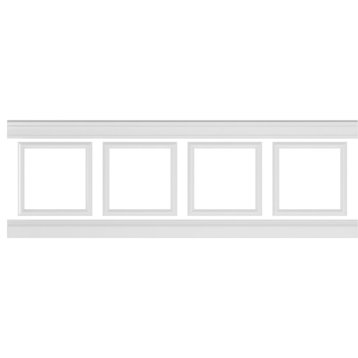 94.5"L Ashford Square Traditional Wainscot Paneling Kit, 32-36"H, 20x20" Panels