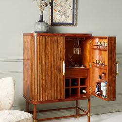 Deluxe Tamboured Bar Cabinet - Wine And Bar Cabinets