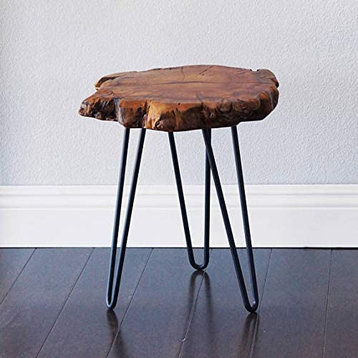 Unique Shape Natural Wood Stump Rustic Surface End Table