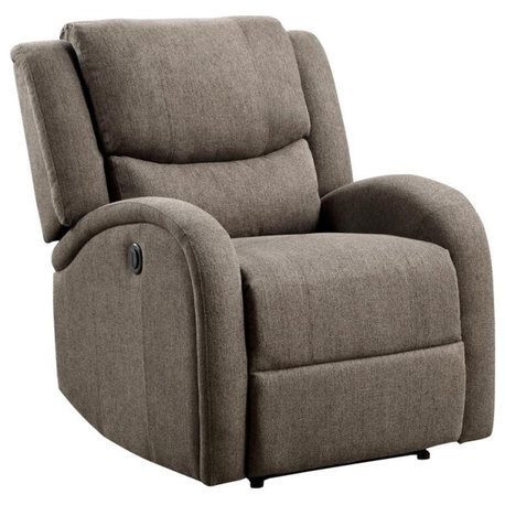 Lexicon Foxcroft 31" Contemporary Chenille Power Reclining Chair in Brown