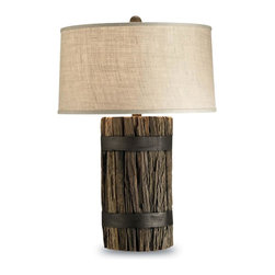 Currey & Company Wharf Table Lamp in Natural Wood - Table Lamps