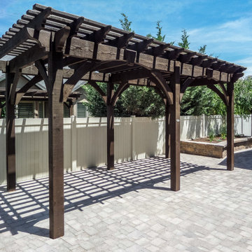 Family Size | 6-Post Arched Beam Solid Wood Pergola Kit