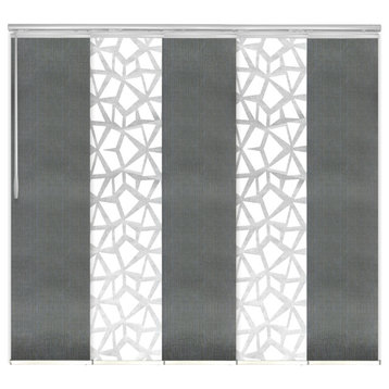 Scattered-Stormy 5-Panel Track Extendable Vertical Blinds 58-110"x94"