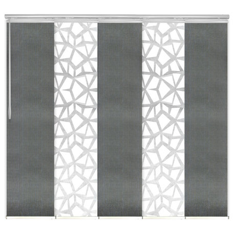 Scattered-Stormy 5-Panel Track Extendable Vertical Blinds 58-110"x94"