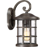Quoizel - Quoizel CSE8408PN One Light Outdoor Wall Lantern, Palladian Bronze Finish - Inspired by Craftsman design, the Crusade Outdoor Series is clean and classic. Encased in the crisscrossed bands, the clear seedy glass emits plenty of light. The fixture body is created using a composite material suitable for extreme temperatures and is resistant to fading. It is a wonderful addition to the Coastal Armour Collection. Available in Mystic Black and Palladian Bronze finishes. (Please note that the vintage bulbs are not included but are available for purchase.) Bulbs Not Included, Number of Bulbs: 1, Max Wattage: 100.00, Bulb Type: n/a, Power Source: Hardwired