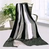 Onitiva - Dove Gray Soft Coral Fleece Patchwork Throw Blanket (59"-78.7")