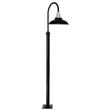 Cocoweb 12" Peony LED Post Lamp in Black With 8' Post