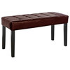 California 24 Panel Bench, Brown Leatherette