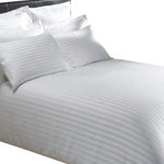 SCALA - 300TC 100% Egyptian Cotton Stripe White Full Size Sheet Set - Redefine your everyday elegance with these luxuriously super soft Sheet Set . This is 100% Egyptian Cotton Superior quality Sheet Set that are truly worthy of a classy and elegant look. Full Sheet Size Set includes:1 Fitted Sheet 54 Inch (length) X 75 Inch (width) (Top surface measurement).1 Flat Sheet 81 Inch (length) X 96 Inch(width).2 Pillowcase 20 Inch (length) X 30 Inch(width).