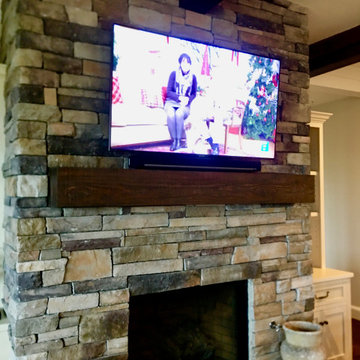 4K TV/Sonos over Fireplace on Stone - NEW