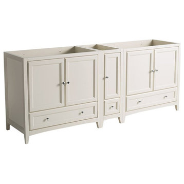 Fresca Oxford 84" Antique White Traditional Double Sink Bathroom Cabinets