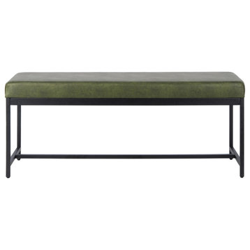 Barry Faux Leather Bench Dark Green