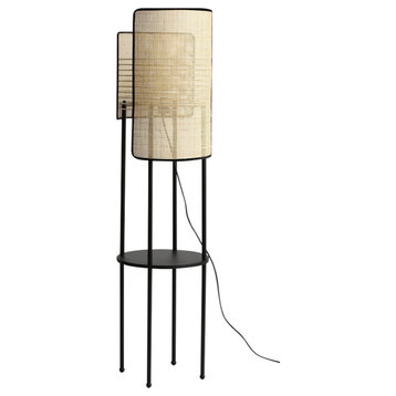 Vidalite Mazal, Boho Bamboo Wicker Floor Lamp