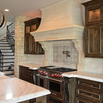 Custom Kitchen featuring Weston Cream Tumbled Dimensional Natural Stone