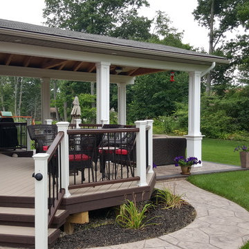 Trex Transcend Deck With Custom Covered Porch Pavilion Troy, Mi