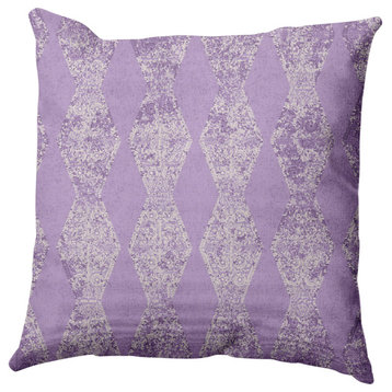 Pyramid Stripe Indoor/Outdoor Throw Pillow, Purple, 20x20"