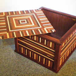 Mahogany Striped Box - Storage Bins And Boxes