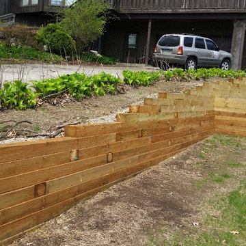 Treated landscape tie wall