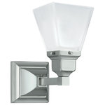 Norwell Lighting - Nwell Lighting 8121-BN-SQ Birmingham - One Light Wall - A beautifully detailed stepped square back plate eBirmingham One Light Brush NickelUL: Suitable for damp locations Energy Star Qualified: n/a ADA Certified: n/a  *Number of Lights: 1-*Wattage:100w E26 Edison bulb(s) *Bulb Included:No *Bulb Type:E26 Edison *Finish Type:Brush Nickel