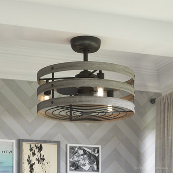 Luxury Modern Farmhouse Ceiling Fan, Charcoal, UHP9031, Adelaide Collection