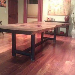 Claro Walnut and Glass Dining Table - Dining Tables