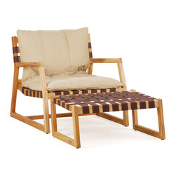 Wintons Teak Salma Strap Deep Seater - Outdoor Lounge Furniture
