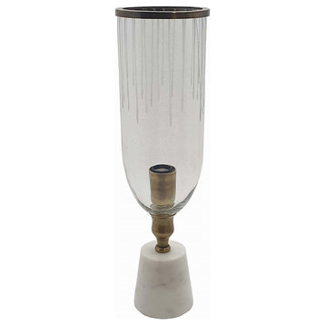 Sun Cutwork Glass Table Lamp w/ Marble Base