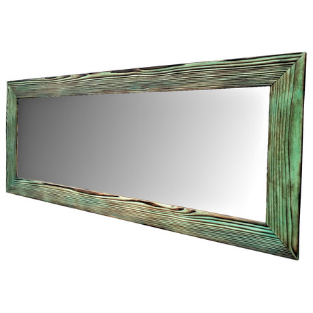 Large Wood Mirror Green Bronze