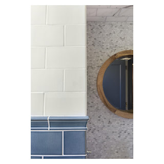Sunnyside Blue Powder Room Detail - Transitional - Powder Room - San ...