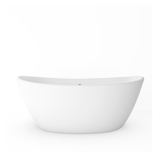 Fontana Latina White Acrylic Freestanding Indoor Bathtub with Body Jets and  Faucet