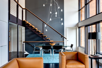 Example of a trendy formal living room design in Other with gray walls