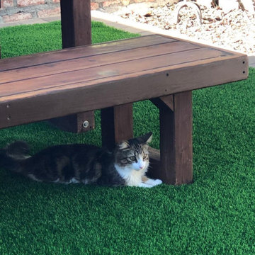 Pavers and Artificial Grass Backyard Patio