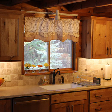 Kitchen LED Lighting Knotty Pine Cabinets