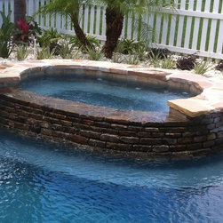 Stacked Stone Waterfall Spillway - Aboveground Swimming Pools