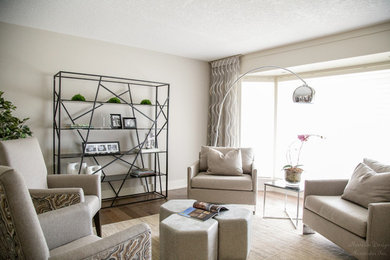 Example of a trendy living room design in Calgary