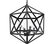 4-Light Geometric Iron Antique Black Glass Shade Cage Chandelier Farmhouse